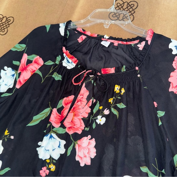 Old Navy NWT! V302842 Long Sleeve Versatile Dress In Black Floral Size XXL - Picture 7 of 16